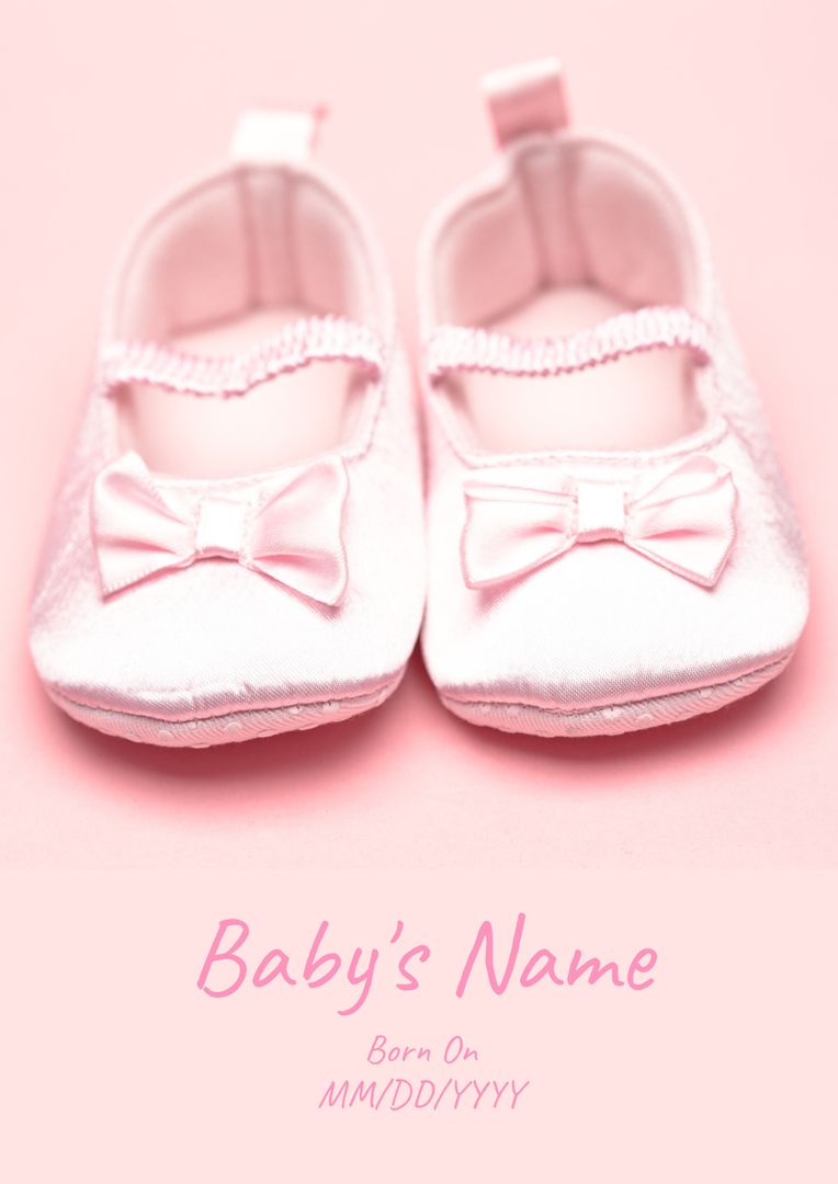 Delicate Pink Baby Shoes with Bow for Newborn - Download Free Stock Templates Pikwizard.com