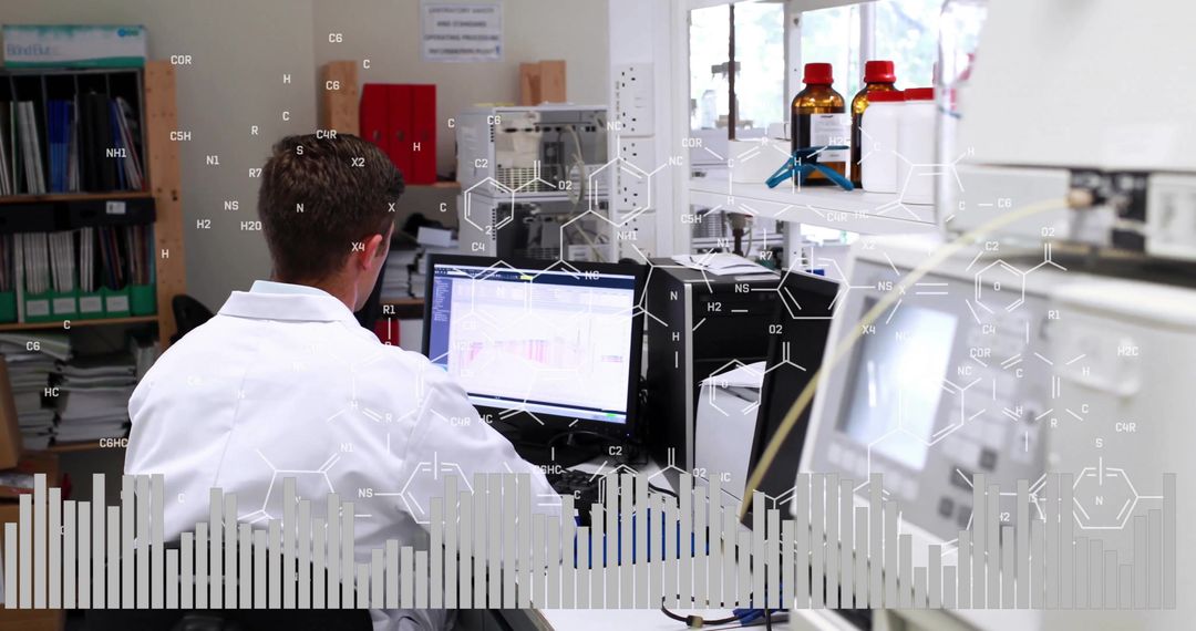 Scientist Analyzing Data in Modern Laboratory Environment