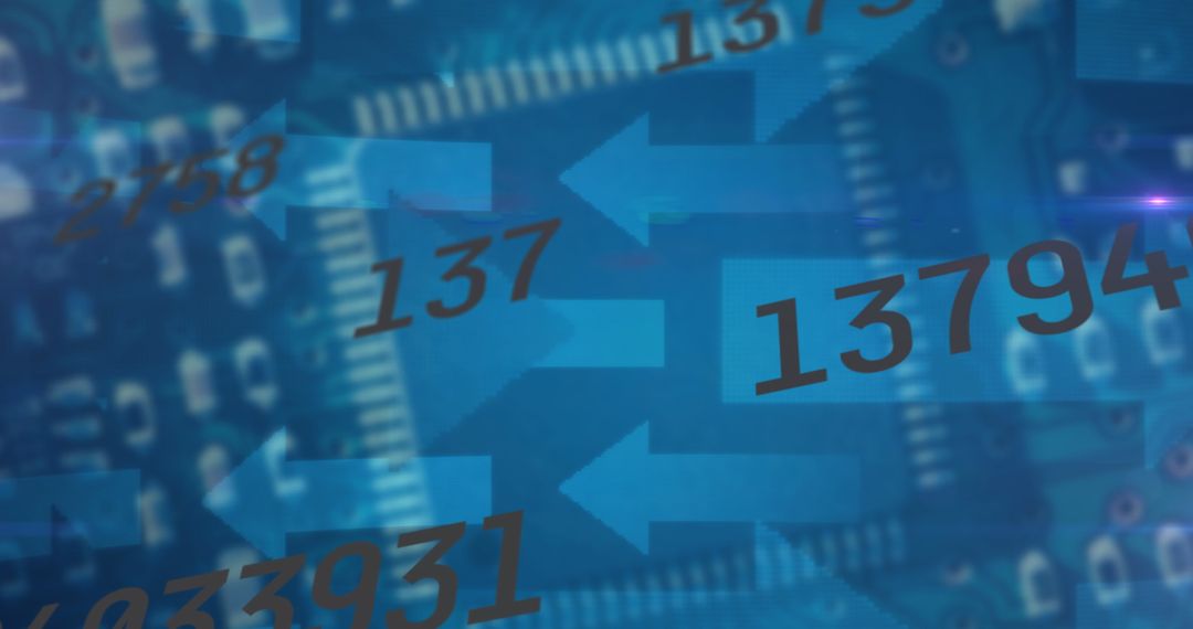 Futuristic Tech Circuit with Dynamic Numbers and Arrows