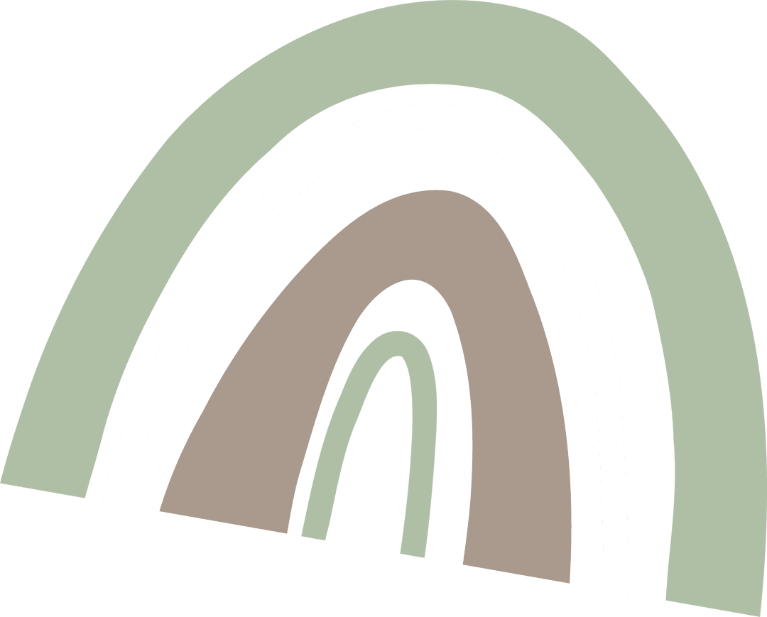 Hand-drawn Neutral Toned Rainbow on Transparent Background