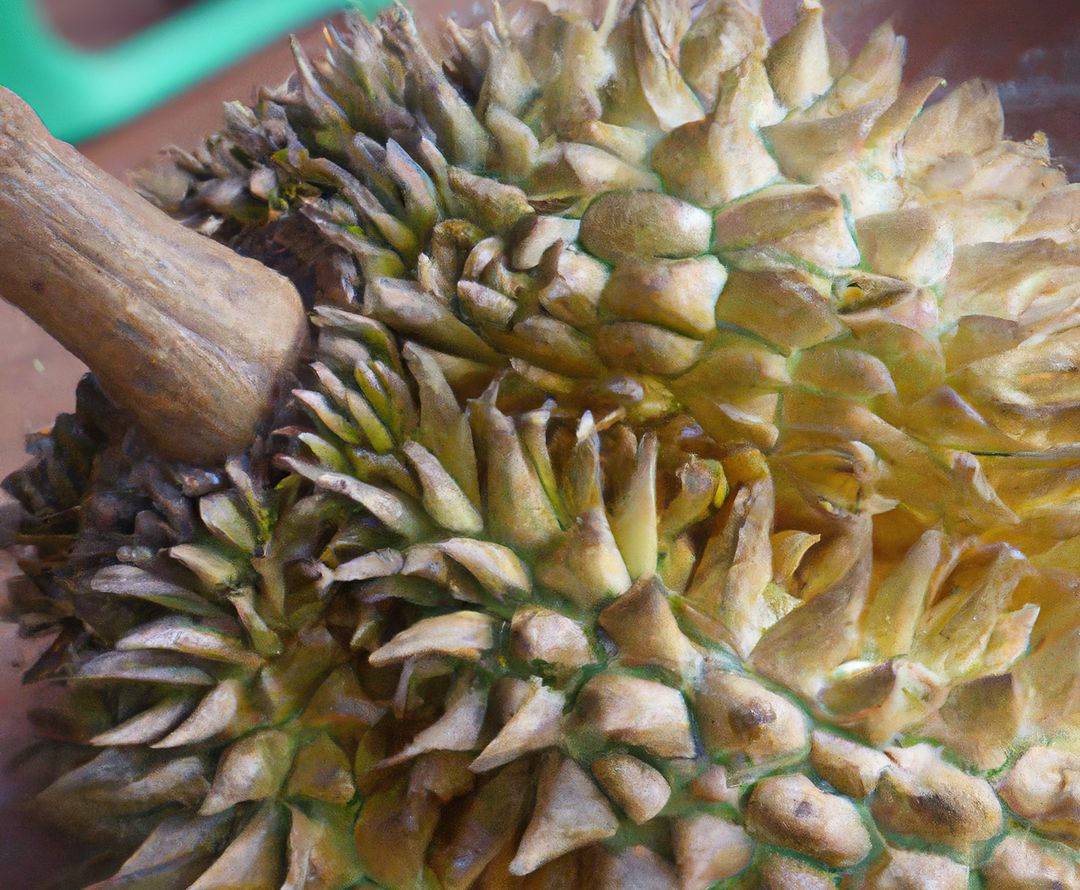 Close Up of Durian Fruit with Thorny Skin Being Opened - Free Images, Stock Photos and Pictures on Pikwizard.com