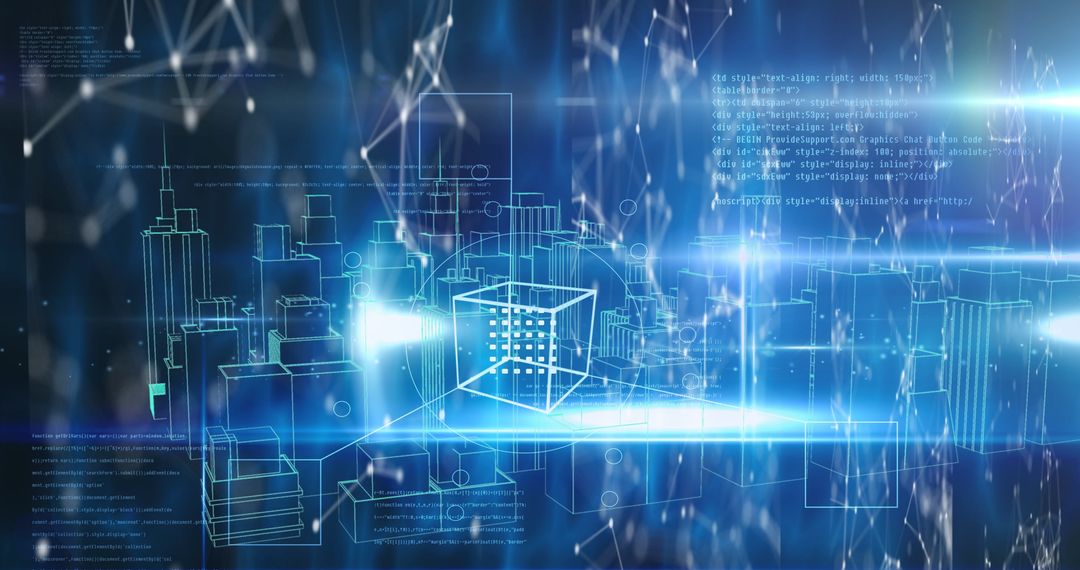 Futuristic Digital City and Network Connectivity Concept