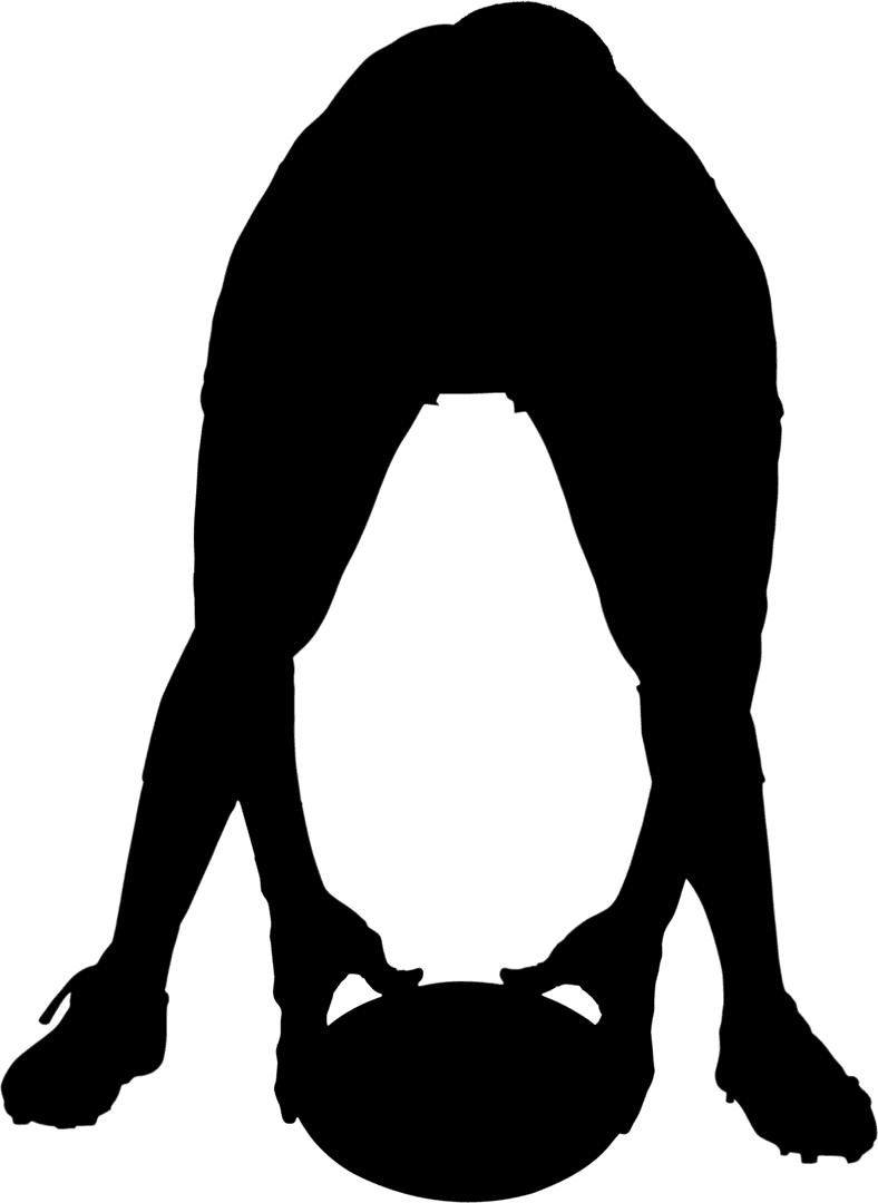 Transparent Silhouette Rugby Player Bending Position Isolated