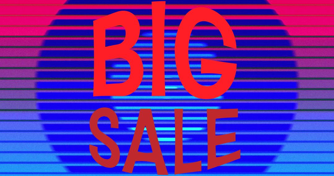 Retro Big Sale Banner with Colorful Gradient Background