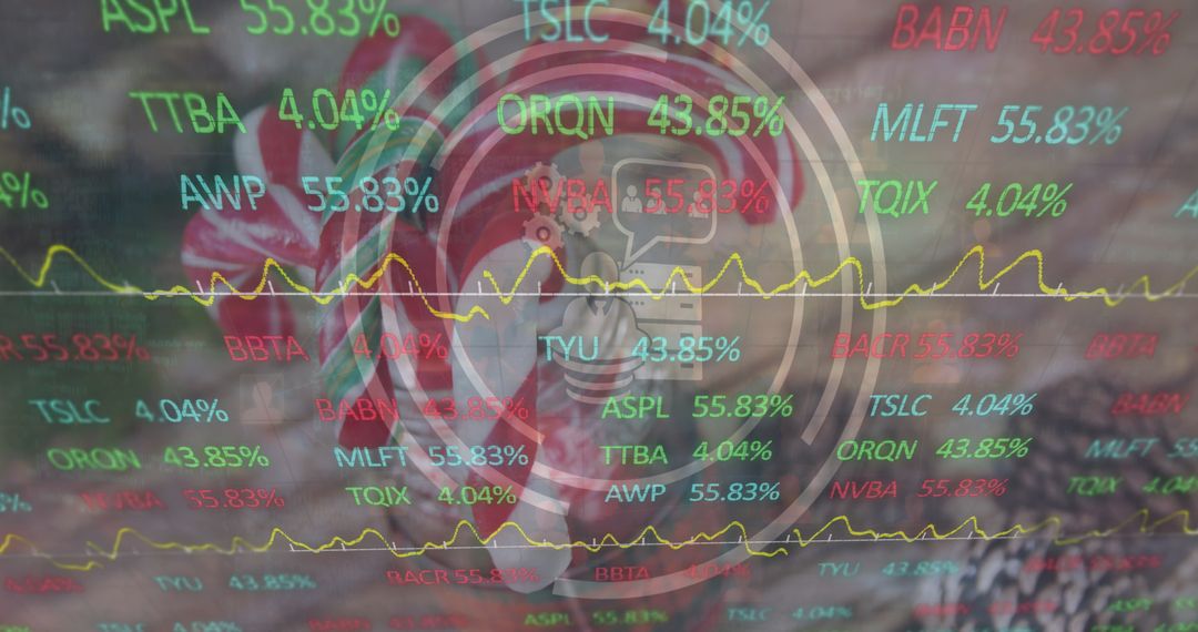 Digital Data Streams Overlay Sweet Pastry Background