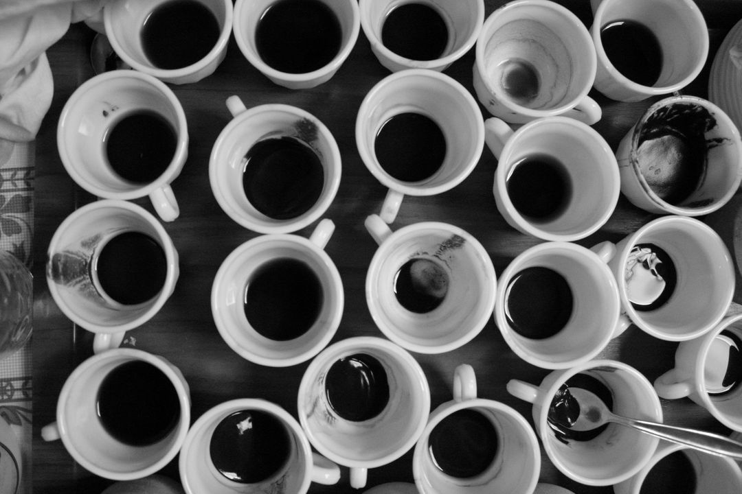 Empty Coffee Cups in Monochrome Pop Art Style - Free Images, Stock Photos and Pictures on Pikwizard.com