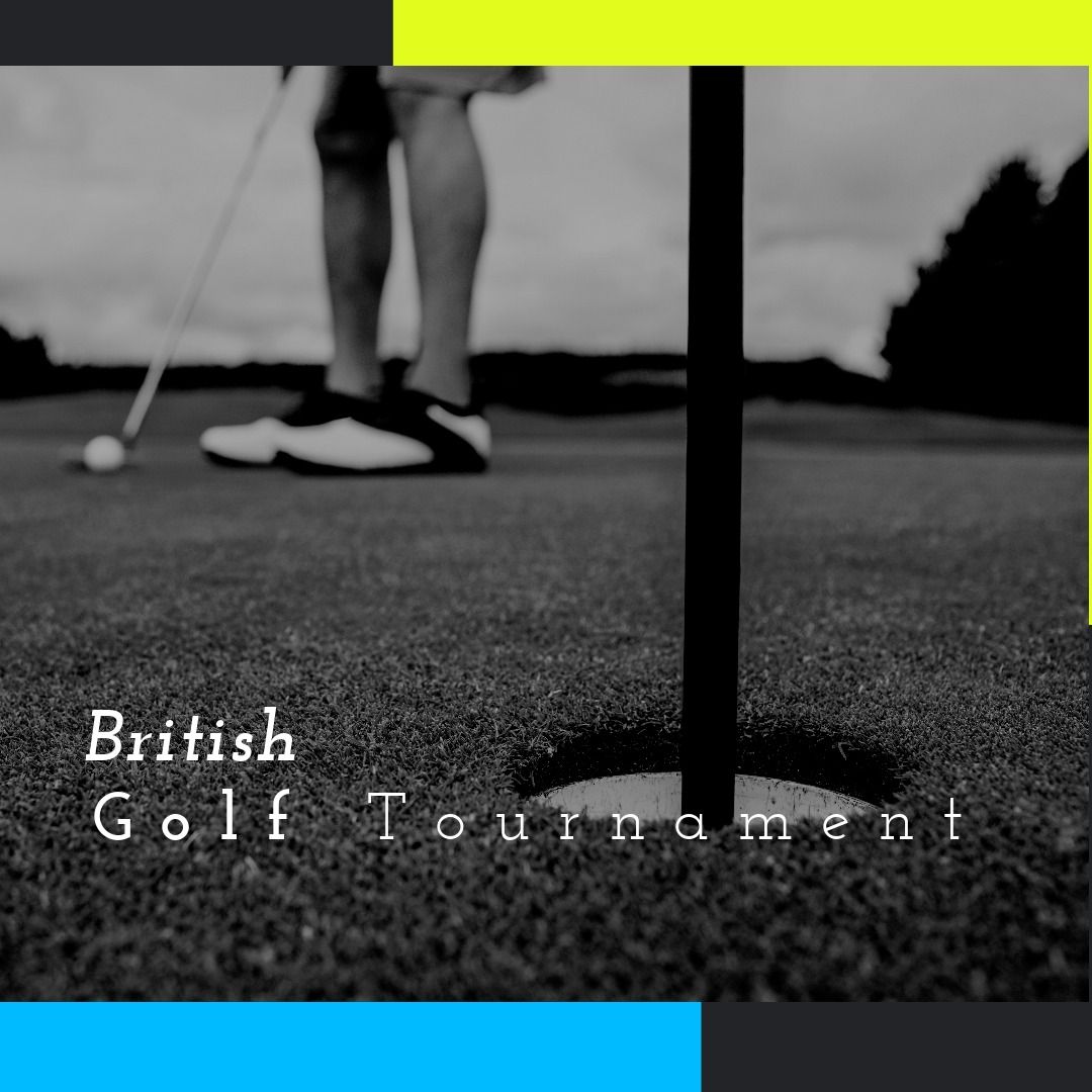 Close-Up of Golf Green with British Tournament Text Overlay - Download Free Stock Templates Pikwizard.com