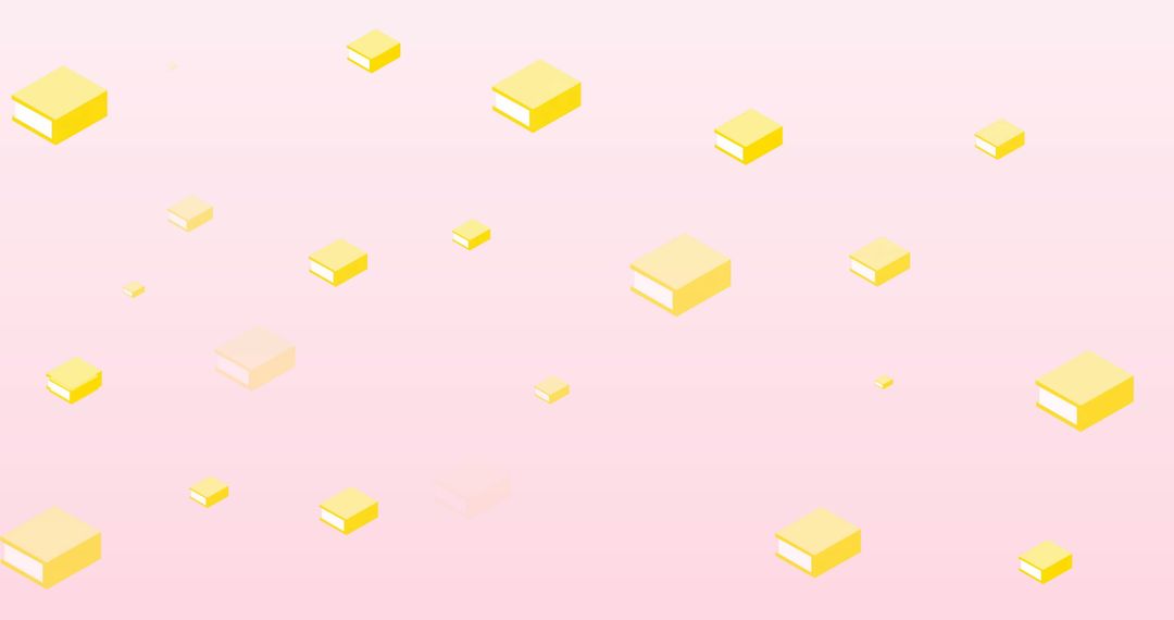 Floating Yellow Books on Subtle Gradient Background