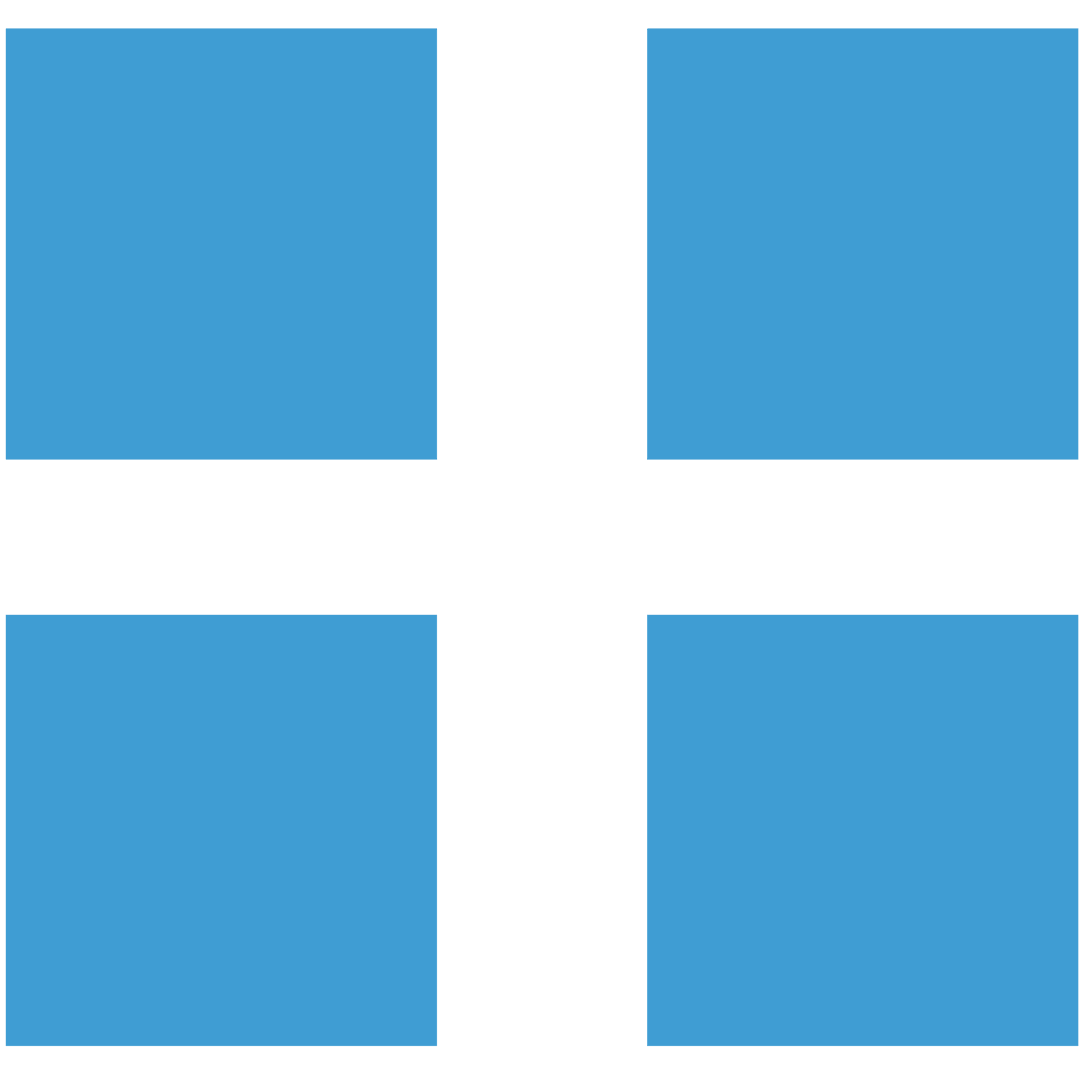 Four Blue Squares on a Transparent Background