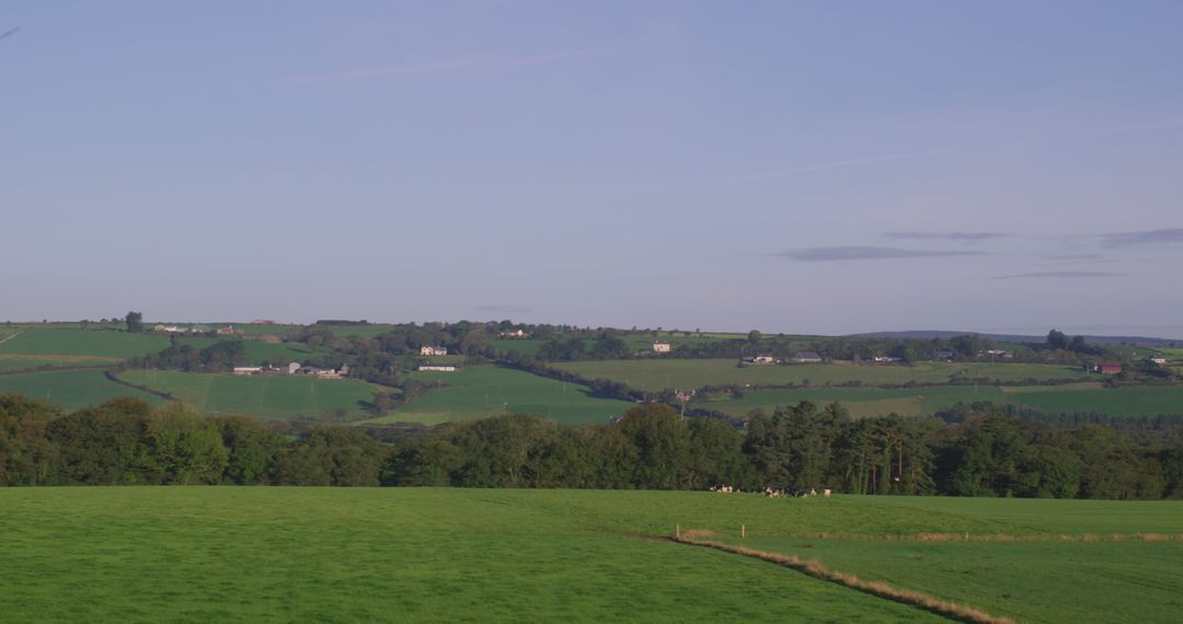 Idyllic Countryside Landscape with Rolling Green Fields - Free Images, Stock Photos and Pictures on Pikwizard.com