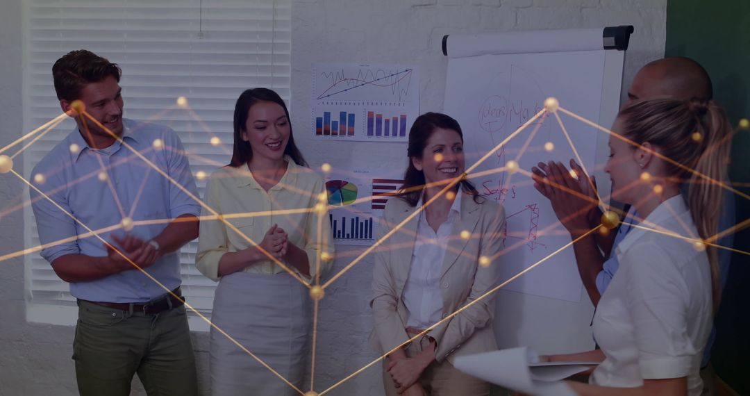 Diverse Business Team Collaborating on Data Analytics Presentation