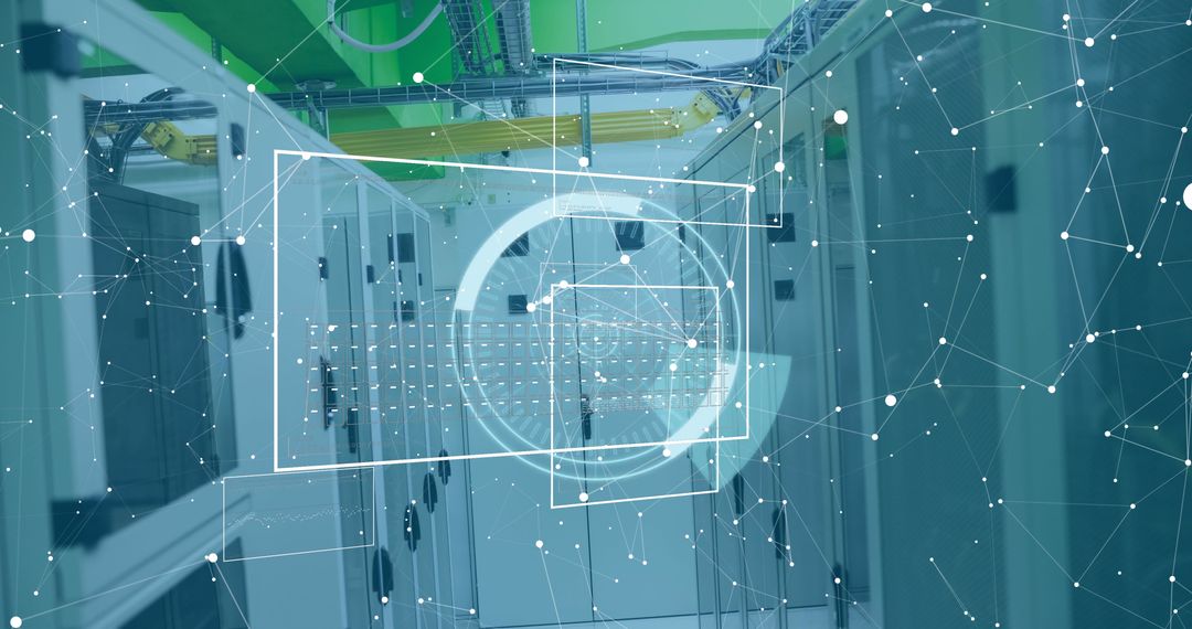 Futuristic 5G Technology and Data Processing in Server Room