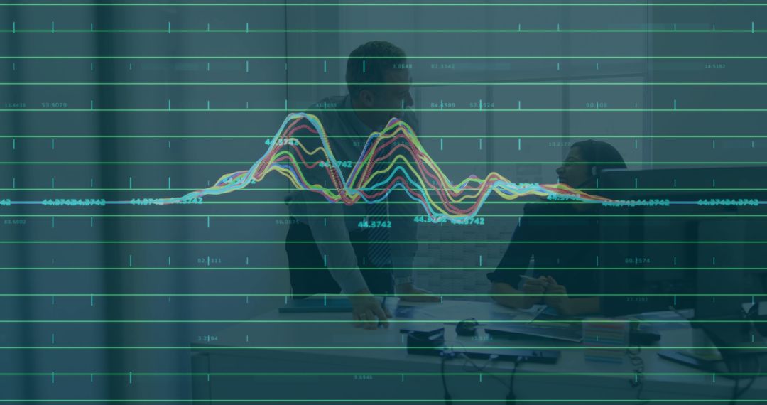 Financial Data Analysis Meeting in Modern Office Setting