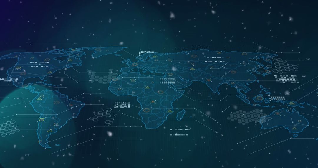 Digital Global Communication Interface with World Map