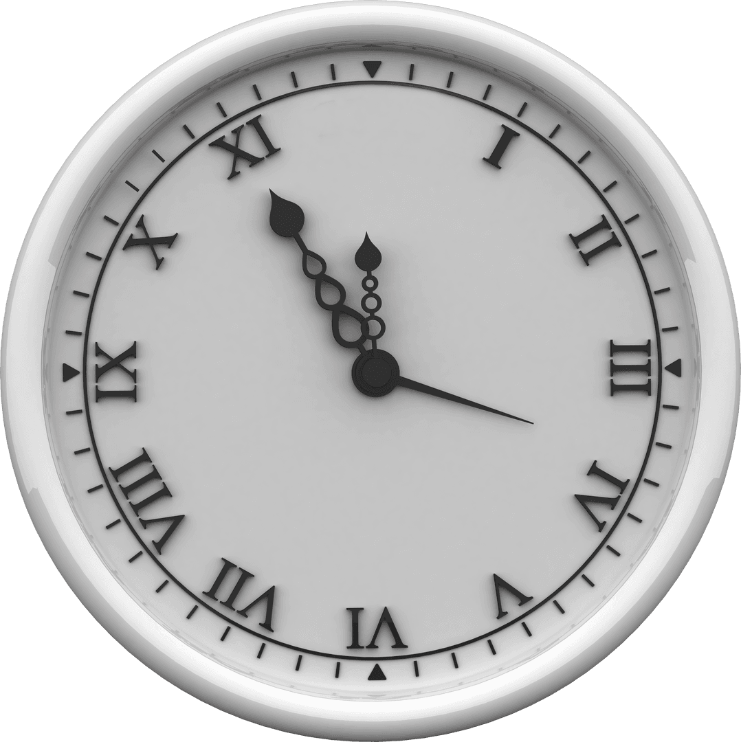 Transparent White Clock Icon Without Number 12