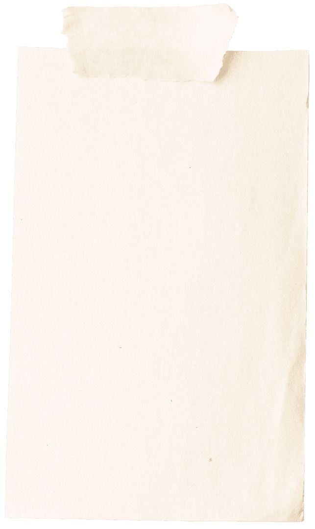 Close up taped white paper on transparent background ideal for design projects