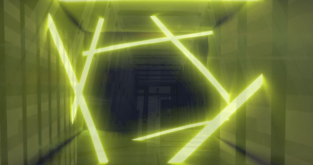 Neon Stripes in Futuristic Data Center