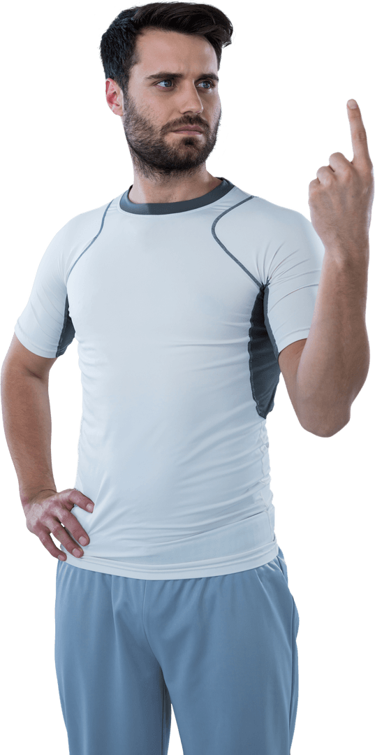 Transparent Man Gesture Confident Pose Sportswear