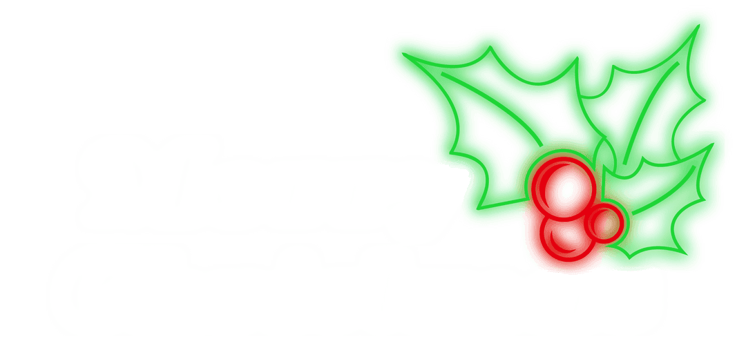 Transparent Neon Christmas Mistletoe with Copy Space