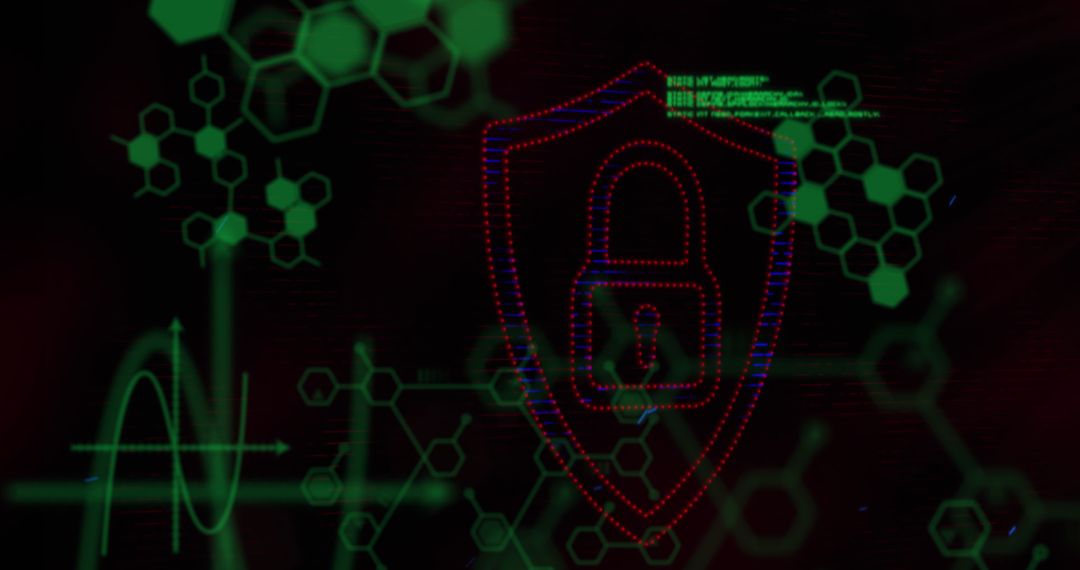 Digital Data Security Concept With Shield and Padlock