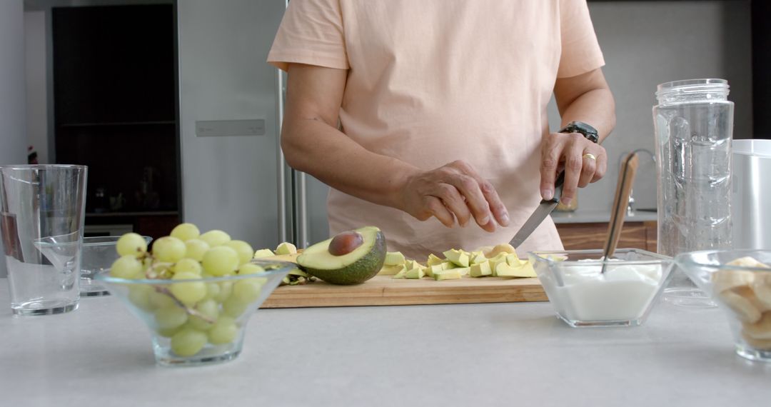 Senior Man Prepares Fresh Smoothie with Fruits and Vegetables - Free Images, Stock Photos and Pictures on Pikwizard.com