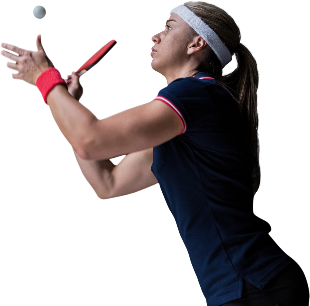 Transparent Female Athlete Concentrating on Ping Pong Serve - Download Free Stock Images Pikwizard.com