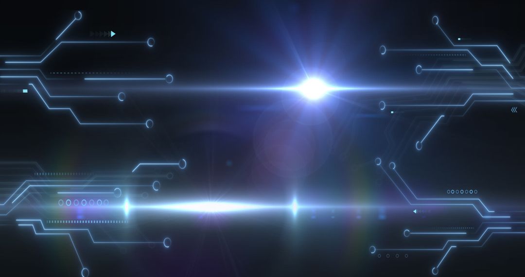 Digital Data Flow on Futuristic Circuit Board