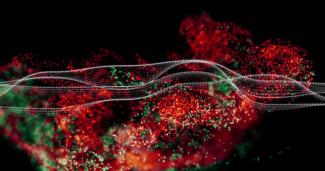 Dynamic Waveform with Vibrant Particle Clouds in Digital Space