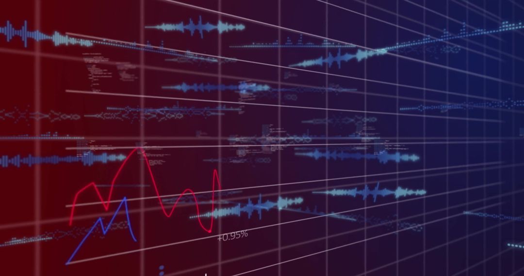 Soundwave Visualization and Data Analysis on Digital Grid - Free Images, Stock Photos and Pictures on Pikwizard.com