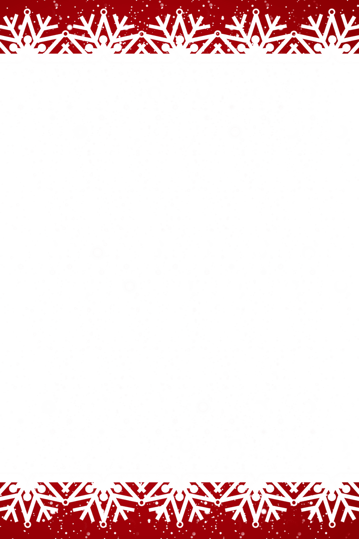 Winter Snowfall with Red and White Elements on Transparent Background