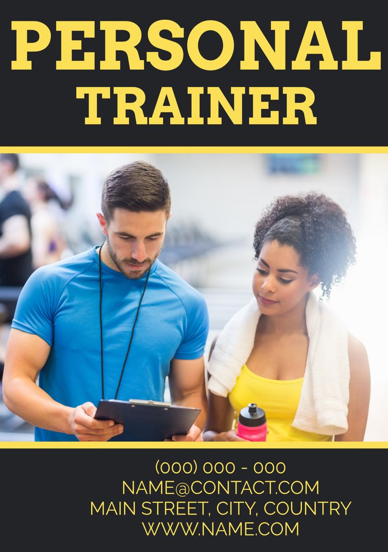 Personal Trainer Guiding Client in Gym for Fitness Journey