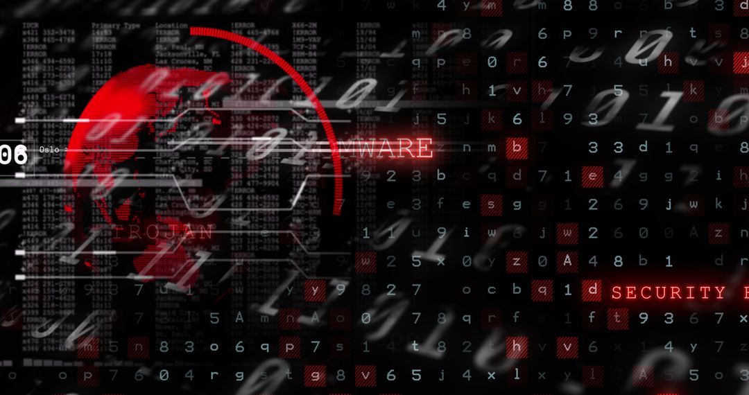 Digital Globe with Cybersecurity Radar Interface Background