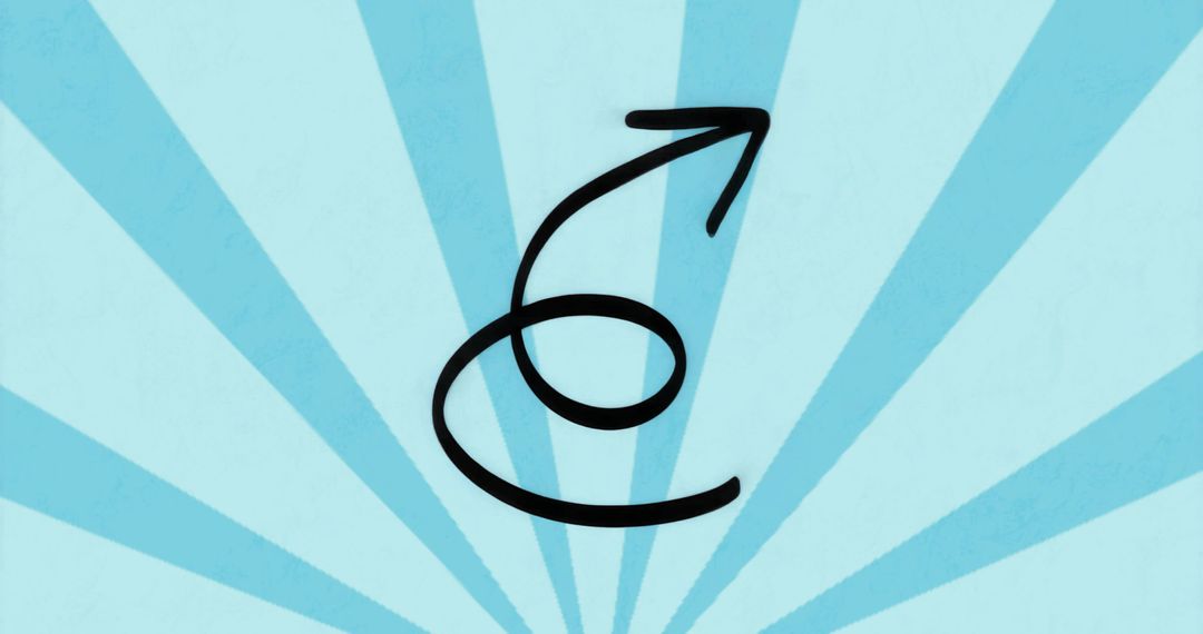 Creative Curved Arrow with Radial Light Blue Background