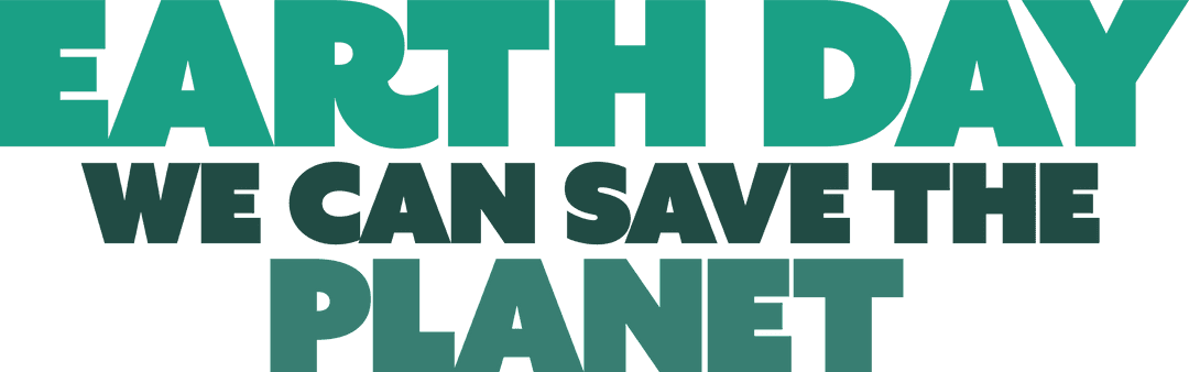Earth Day Text Illustration on Transparent Background