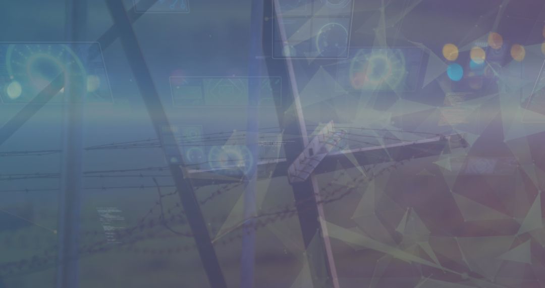 Security Monitoring Camera with Digital Interface Overlay