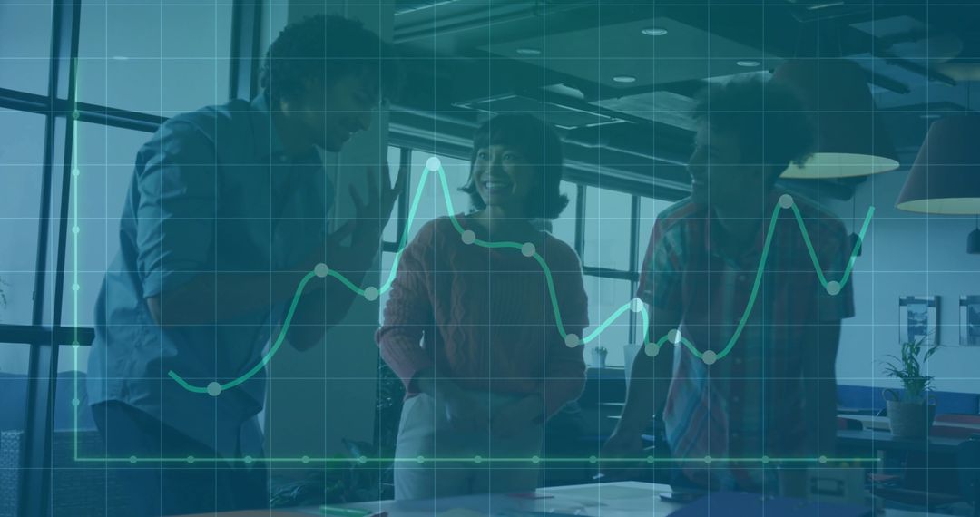 Teamwork in Modern Office Analyzing Business Data Trends