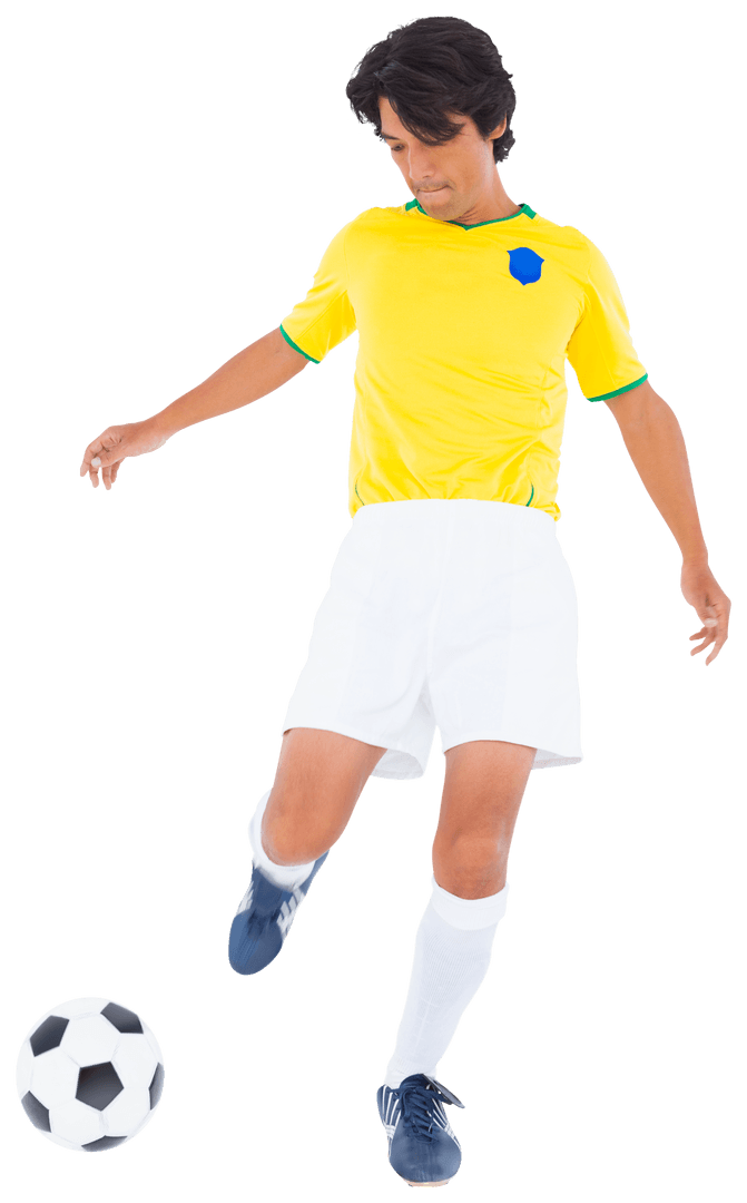 Transparent Image of Soccer Player Kicking Ball