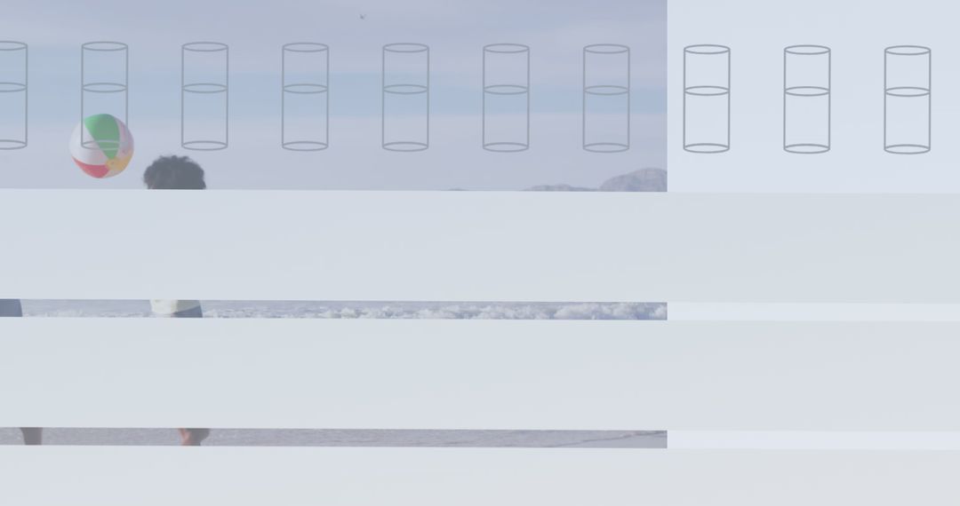 Family Enjoying Beach Day with Multicolored Beach Ball