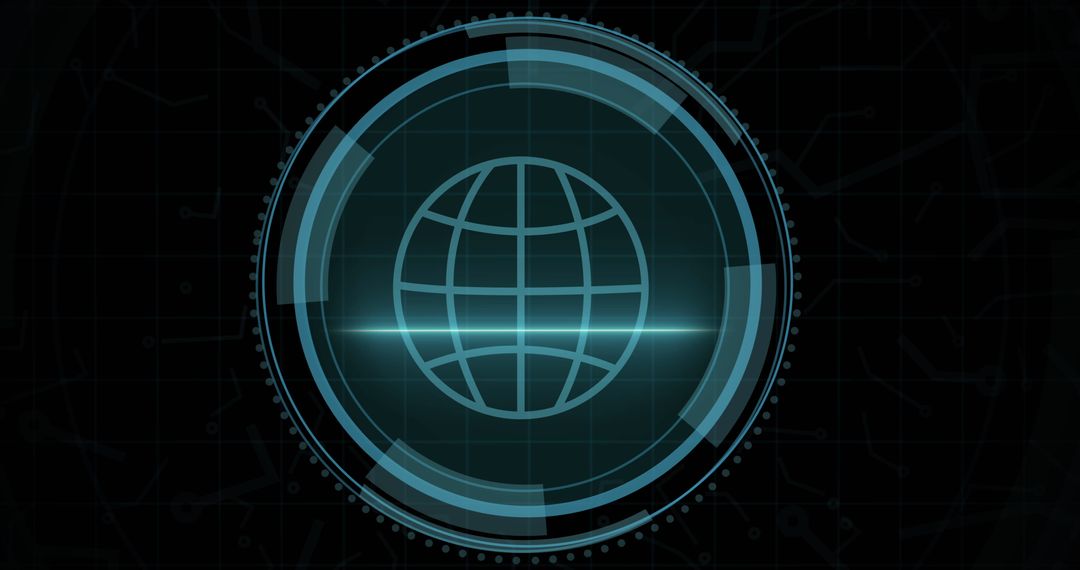 Futuristic Digital Globe with Security Interface