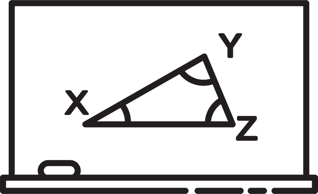 Transparent Geometry Triangle Diagram on School Board