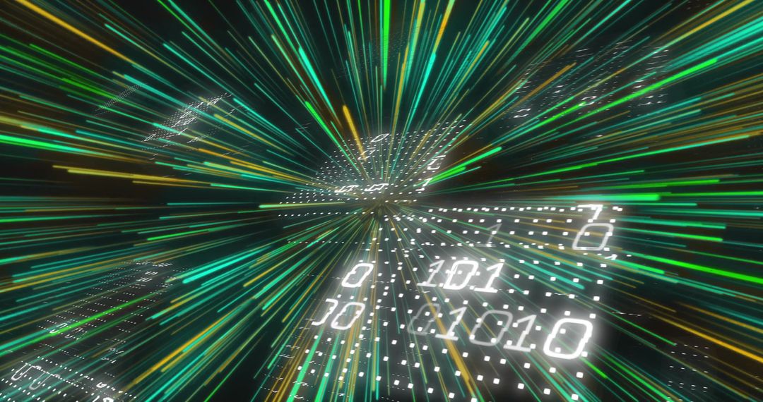 Binary Code Data Streams with Futuristic Digital Matrix - Free Images, Stock Photos and Pictures on Pikwizard.com