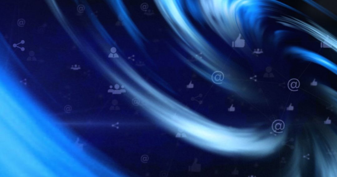 Digital Connectivity Loop with Social Media Symbols