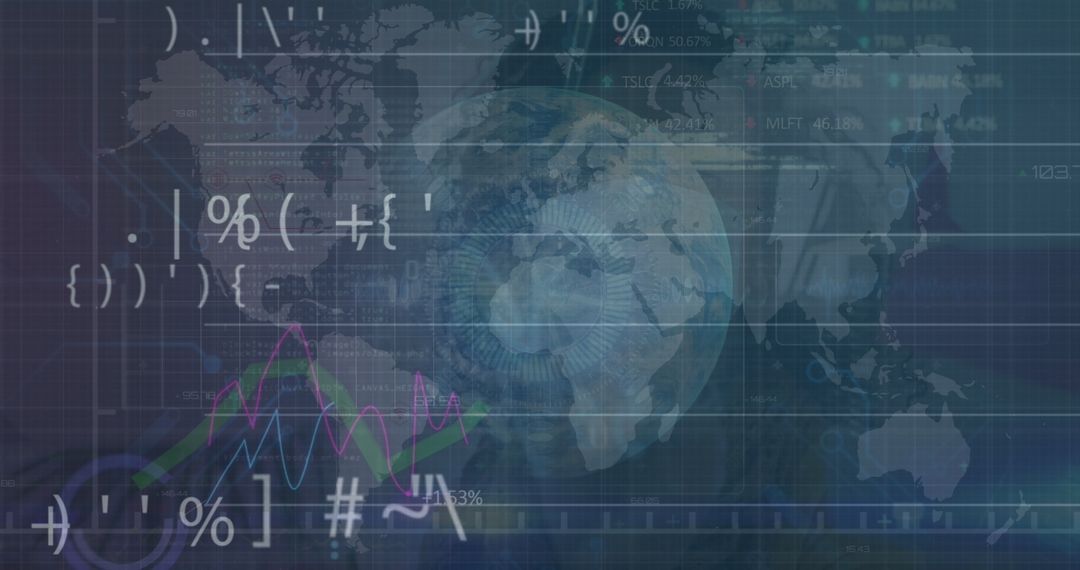Digital globe and data interface for global business technology