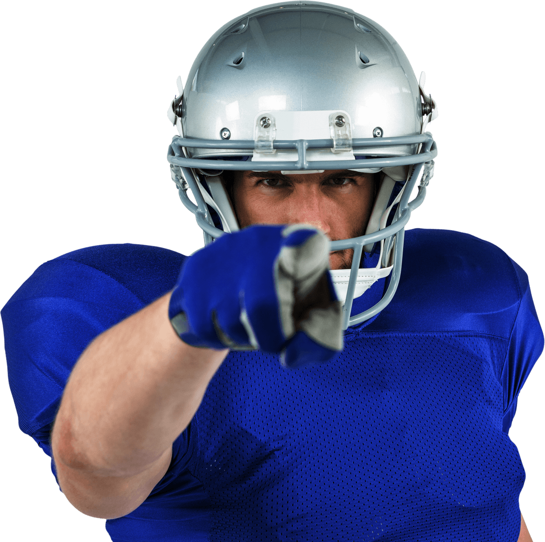 Transparent Confident American Football Player Pointing