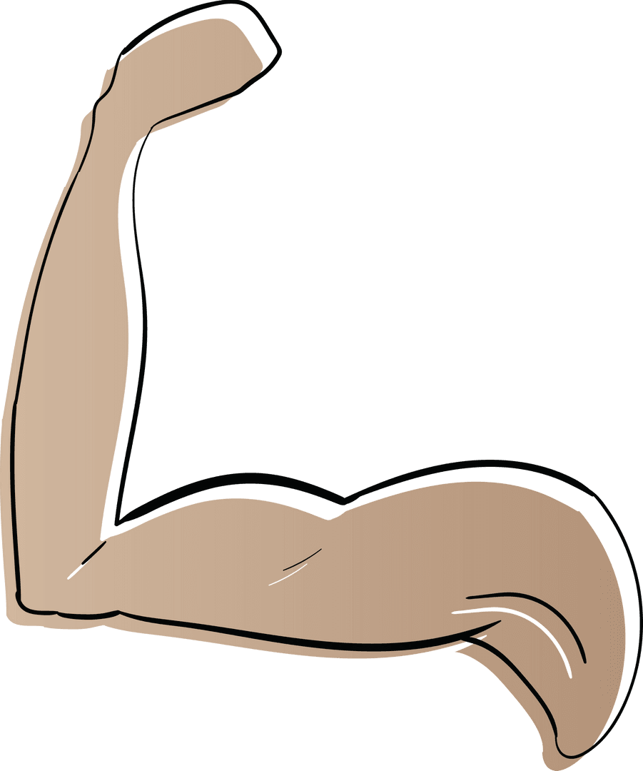 Transparent Flexing Muscles Cartoon Arm Vector Illustration