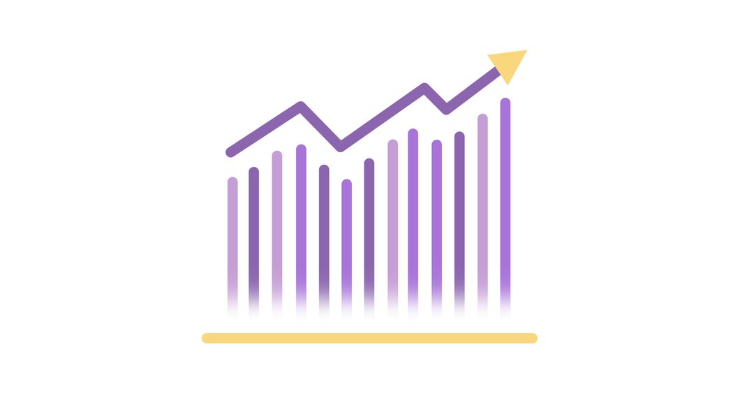 Colorful Graph with Arrow Showing Business Growth Trend