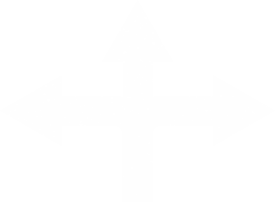 Transparent Three-Way Directional Road Sign Symbol