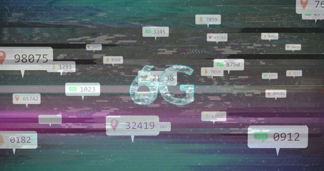 6G Technology Interface Concept with Social Media Icons