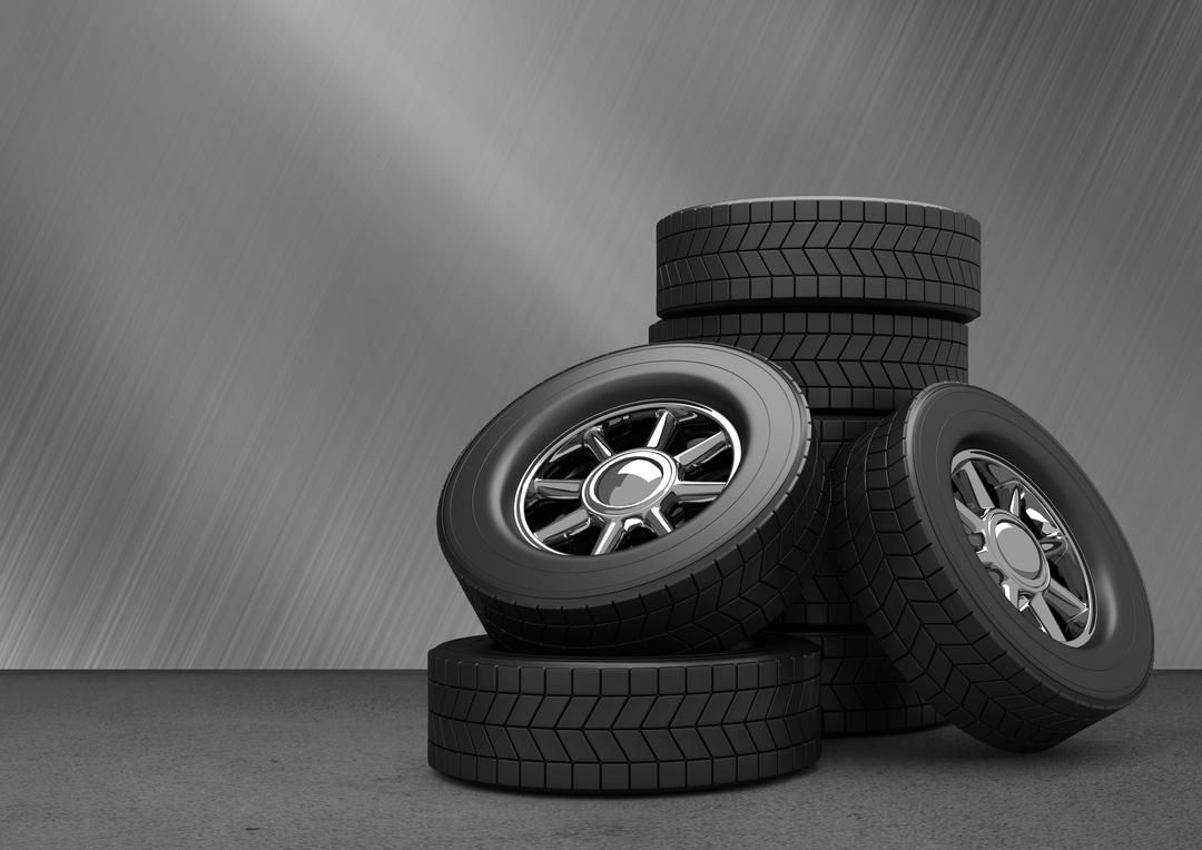 Stacked Car Tyres on Industrial Grey Background - Free Images, Stock Photos and Pictures on Pikwizard.com