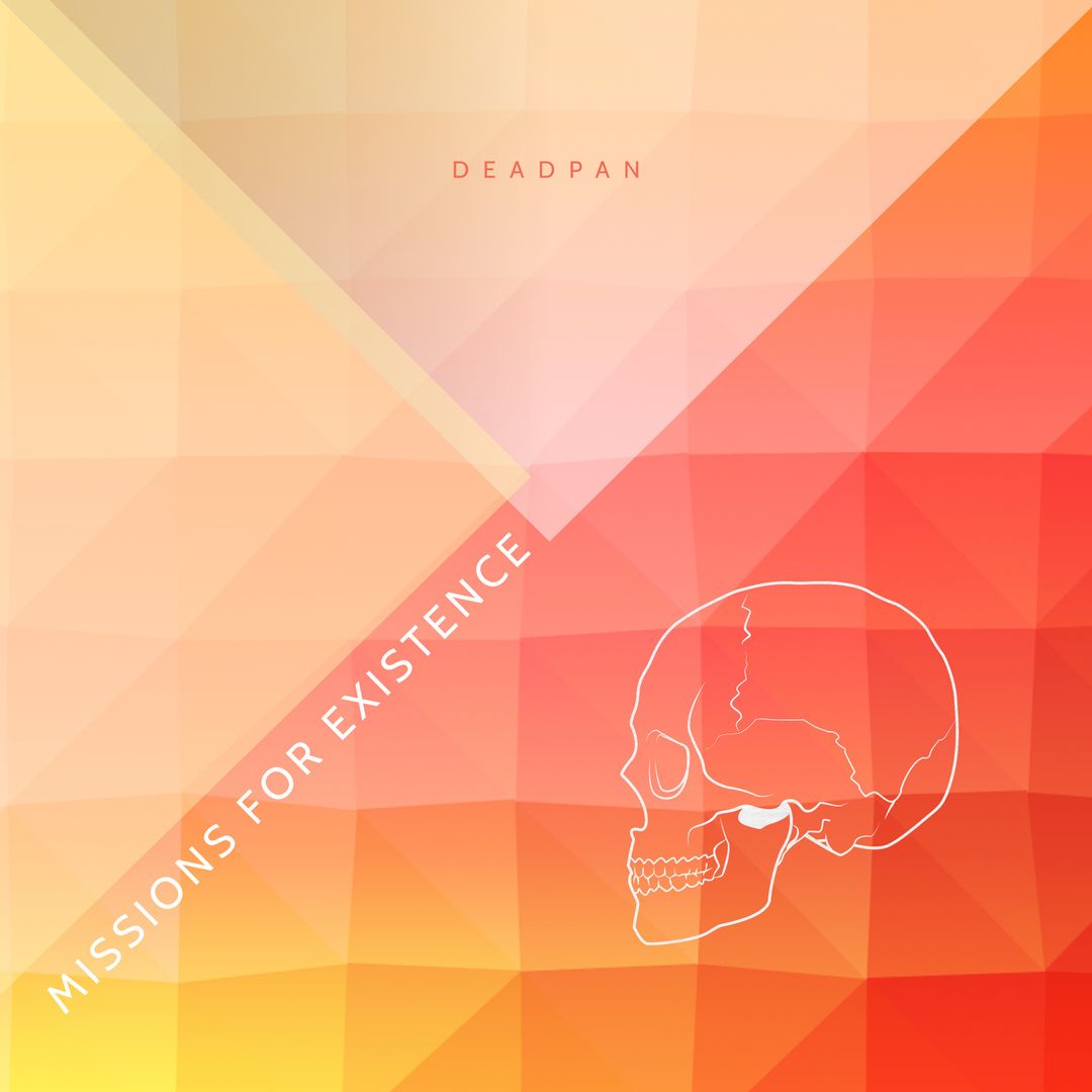 Colorful Geometric Music Album Cover with Skull Illustration